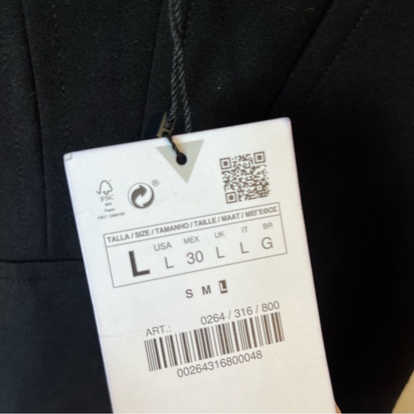 Zara NWT Little Black Mini Dress size L - Picture 6 of 6